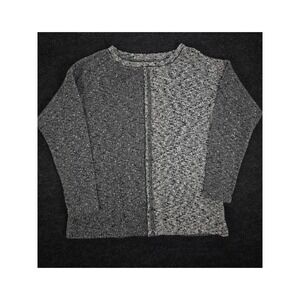 Nic and Zoe Asymmetric Speckled Tweed Knit Cardigan Sweater Comfy Cozy Size PS